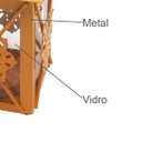 Ver imagem 3 de Lanterna Decorativa Quadrada em Metal e Vidro 15cmx7,5cm Isadora Design