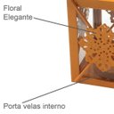 Ver imagem 2 de Lanterna Decorativa Quadrada em Metal e Vidro 15cmx7,5cm Isadora Design
