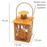 Lanterna Decorativa Quadrada em Metal e Vidro 15cmx7,5cm Isadora Design - 6