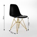 Ver imagem 6 de Mesa Jantar Industrial Retangular 137x90cm Amêndoa Base V com 6 Cadeiras Eames Eiffel Pretas Base Do