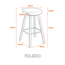Ver imagem 2 de Banqueta Minimalista Alta com Base de Aço Toledo Fratini