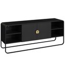 Ver imagem 1 de Rack Bancada Organica Tv 55 Polegadas 150 Cm 28070 Artesano Nero Preto