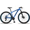 Bicicleta 29 Drais Color 24V Aro 29 Câmbios Shimano Freio a Disco MTB Aluminio - Cinza+Azul - 21 - 4