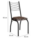 Ver imagem 4 de Kit 2 Cadeiras Aço Carbono Tubular Metálica Acabamento D-25 Luana Preto/mosaico Palha