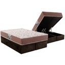Ver imagem 1 de Conjunto Box Baú Queen: Colchão Espuma Herval Compact Ag 65 / Durabilli Bordado Double Side + Base