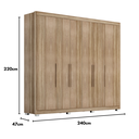 Ver imagem 4 de Guarda-Roupa Casal Valencia 6 Portas 6 Gavetas com Pés
