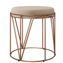 Ver imagem 1 de Puff Decorativo Aramado Bronze Zaya L02 Suede Bege - Lyam Decor