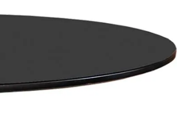 Mesa de Jantar Tulipa Saarinen Redonda 70 Cm + Vidro - Laqueada - Preto - 2