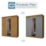 Guarda-roupa Casal Paris 3 Portas 2 Gavetas com Espelho Flex Nature/cinza - J&a Móveis - 5