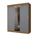 Ver imagem 2 de Guarda-roupa Casal Paris 3 Portas 2 Gavetas com Espelho Flex Nature/cinza - J&a Móveis