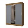 Guarda-roupa Casal Paris 3 Portas 2 Gavetas com Espelho Flex Nature/cinza - J&a Móveis - 2