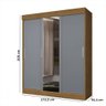 Guarda-roupa Casal Paris 3 Portas 2 Gavetas com Espelho Flex Nature/cinza - J&a Móveis - 4