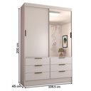 Ver imagem 4 de Guarda-Roupa Infantil Cameron 2 Portas de Correr 6 Gavetas com Espelho - Panorama Móveis