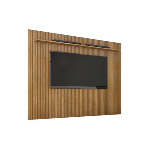 Painel Home Suspenso Frisado Curitba Tv até 75° 224 Cm - Valdemóveis:cinamomo / Off White