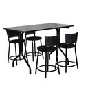 Ver imagem 1 de Conjunto Mesa Retangular 70x120cm Preta com 4 Banquetas Café