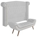 Ver imagem 1 de Cabeceira Cama Box Queen 160cm Provença e Recamier Veneto P02 Bouclé Branco - Mpozenato