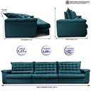 Ver imagem 2 de Sofá Retrátil e Reclinável 3,85m Molas Ensacadas Cama Inbox Big Space com Bordado 3d Velusoft