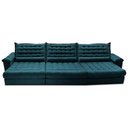 Ver imagem 5 de Sofá Retrátil e Reclinável 3,85m Molas Ensacadas Cama Inbox Big Space com Bordado 3d Velusoft