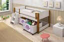 Ver imagem 1 de Cama Solteiro Paty Branco com Mel com Baú Adesivado Filhote Lilas
