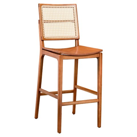 Banqueta Madeira Maciça Piter 43cm - Sallar Home
