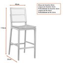 Ver imagem 3 de Banqueta Madeira Maciça Piter 43cm - Sallar Home
