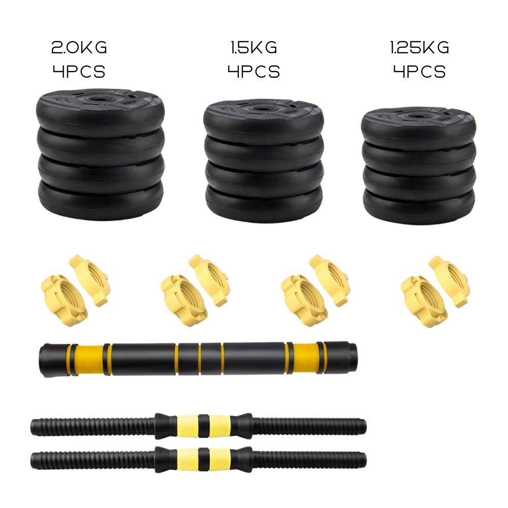 Kit Musculação 3 em 1 Bonafit Amarelo e Preto 20kg - 2