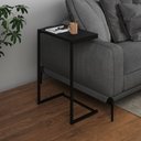 Ver imagem 1 de Mesa Lateral de Apoio Industrial Sofá Charmme Ferro Preto e Tampo Preto