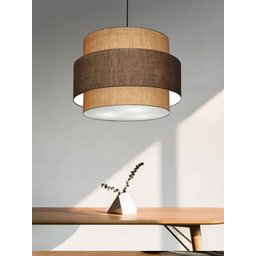 Lustre para Sala de Jantar Vivare Md-4396 Cúpula em Tecido 60cm Lustres Vivare Lustres com Desvio de - 5