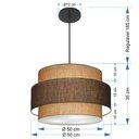 Ver imagem 2 de Lustre para Sala de Jantar Vivare Md-4396 Cúpula em Tecido 60cm Lustres Vivare Lustres com Desvio de