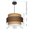 Lustre para Sala de Jantar Vivare Md-4396 Cúpula em Tecido 60cm Lustres Vivare Lustres com Desvio de - 2
