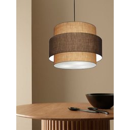 Lustre para Sala de Jantar Vivare Md-4396 Cúpula em Tecido 60cm Lustres Vivare Lustres com Desvio de - 4