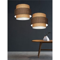 Lustre para Sala de Jantar Vivare Md-4396 Cúpula em Tecido 60cm Lustres Vivare Lustres com Desvio de - 7
