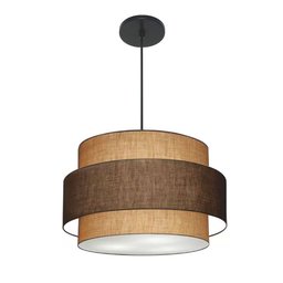 Lustre para Sala de Jantar Vivare Md-4396 Cúpula em Tecido 60cm Lustres Vivare Lustres com Desvio de - 1