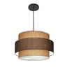 Lustre para Sala de Jantar Vivare Md-4396 Cúpula em Tecido 60cm Lustres Vivare Lustres com Desvio de - 1