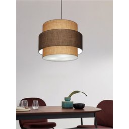 Lustre para Sala de Jantar Vivare Md-4396 Cúpula em Tecido 60cm Lustres Vivare Lustres com Desvio de - 6