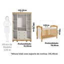 Ver imagem 3 de Quarto de Bebê com Guarda-Roupa 4 Portas e Berço Minicama 100% MDF Nina Espresso Móveis