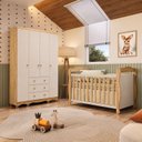 Ver imagem 1 de Quarto de Bebê com Guarda-Roupa 4 Portas e Berço Minicama 100% MDF Nina Espresso Móveis