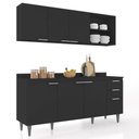 Ver imagem 1 de Armário de Cozinha com Tampo Cp10 180cm Pérola Preto Z34 - Mpozenato