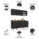 Ver imagem 3 de Armário de Cozinha com Tampo Cp10 180cm Pérola Preto Z34 - Mpozenato