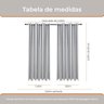 Cortina para Quarto Blackout em Tecido Linho 300x220cm 100% Bloqueio de Luz Cinza - 2
