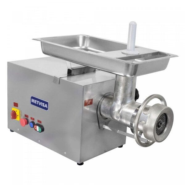 Picador de Carne Industrial Boca 98 Inox Trifásico PCL Metvisa 220V - 1