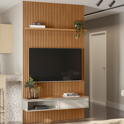 Painel Ripado Modular 140cm Nicho Nature Off White Linea Brasil - 2