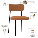 Ver imagem 6 de Kit 02 Cadeiras Estofadas para Sala de Jantar Melina L02 Bouclê Terracota