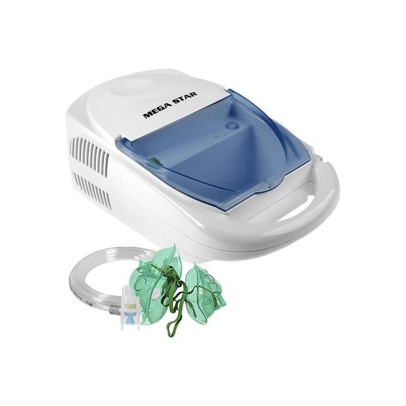 Nebulizador Portátil Megastar Nra73a para Soluções até 10 Ml. 110v ~ 60hz Branco Azul - 1
