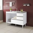 Ver imagem 3 de Balcão para pia de 1,20 mt Maceió com gavetão Branco