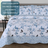 Cobre Leito Queen Size 100 Algodão Arielle 300 Fios Bordado:azul - 3