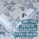 Ver imagem 2 de Cobre Leito Queen Size 100 Algodão Arielle 300 Fios Bordado:azul