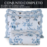 Cobre Leito Queen Size 100 Algodão Arielle 300 Fios Bordado:azul - 4