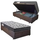 Ver imagem 1 de Cama Box Baú Solteiro Suede + Colchão de Espuma D33 - Sereneprime - 88cm Marrom