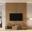Ver imagem 2 de Rack Extensível Ripado com Painel TV 75 Polegadas 200x250cm Aruá CabeCasa MadeiraOriginals Marrom
